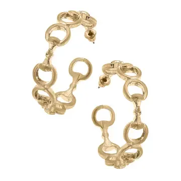 Horsebit Hoop Earrings Gold