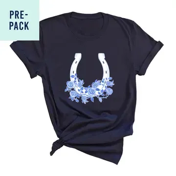 Floral Horseshoe Tshirt Navy