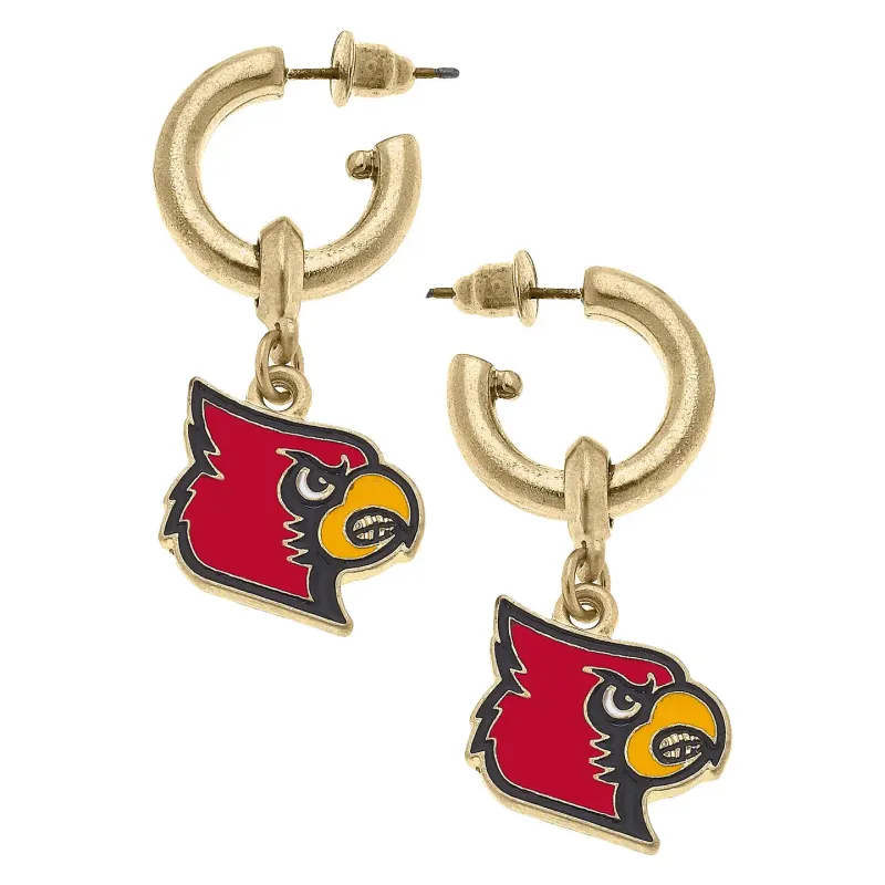 Louisville Cards Enamel Dangle Hoop Earrings