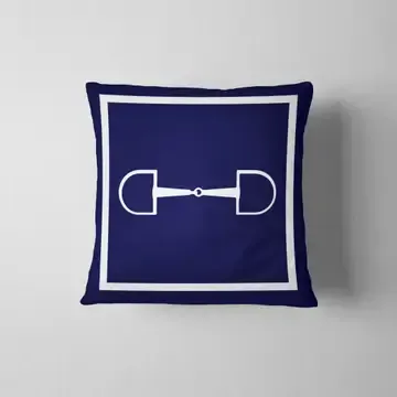Horsebit Pillow Blue
