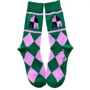 Green &amp; Pink Silks Socks