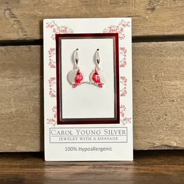 Cardinal Disk Earrings Wire