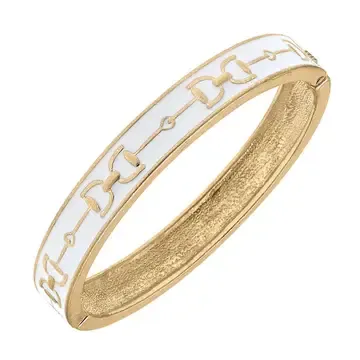 Enml Horsebit Bangle White