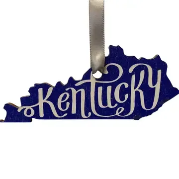 KY Ornament Script Blue/white