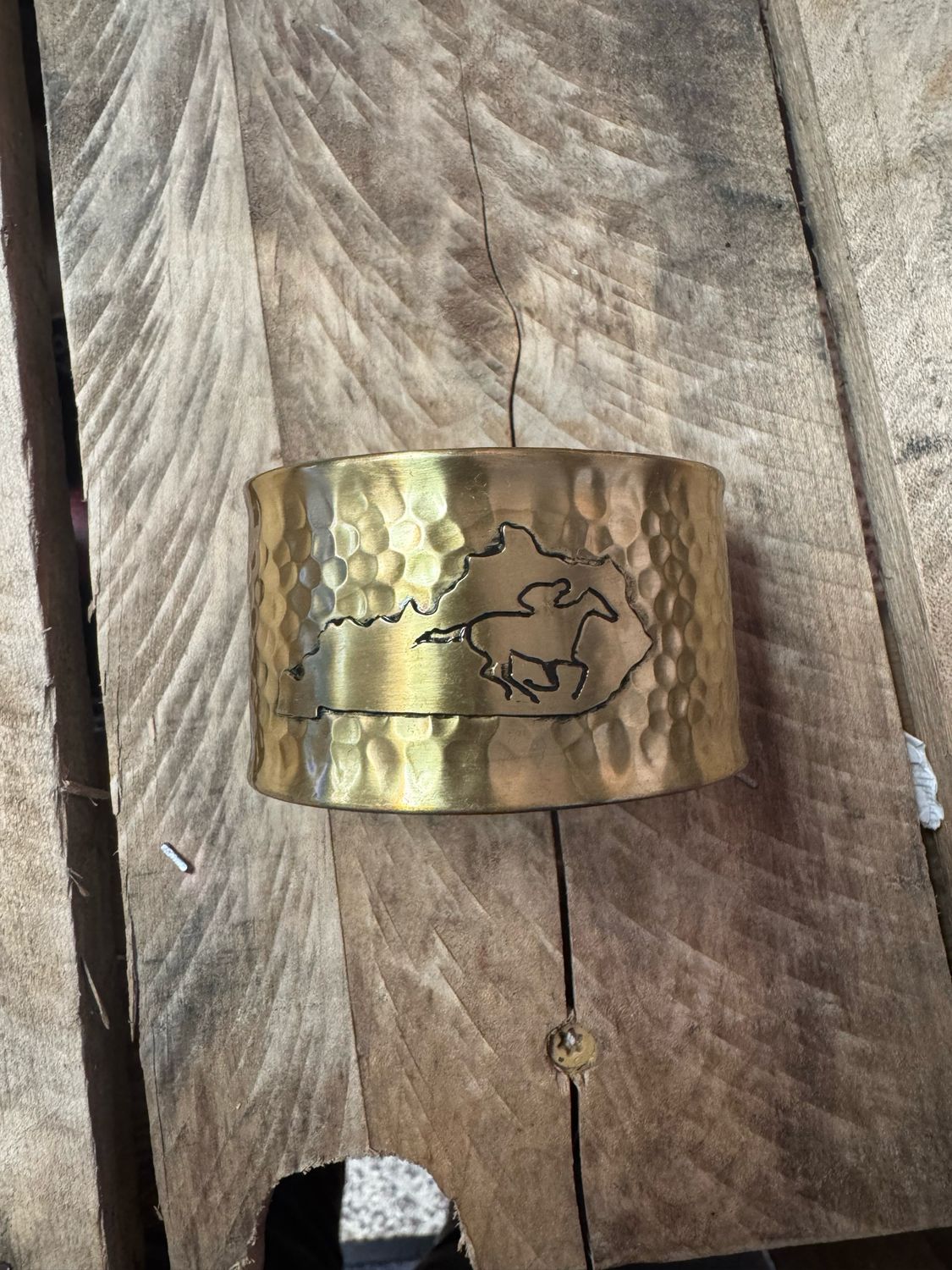 Ky W\ Jockey Antiq Brass Cuff Bracelet