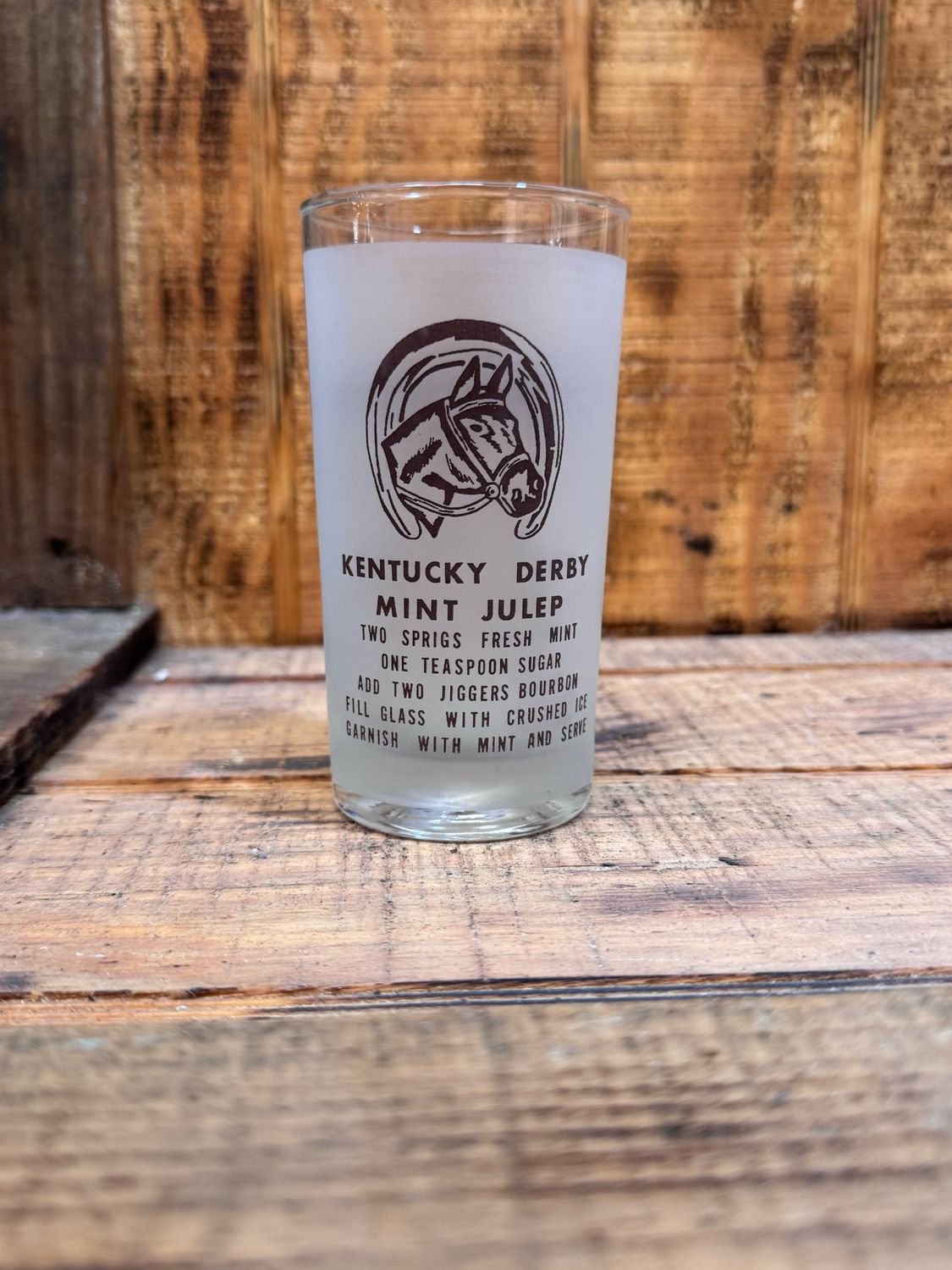 Frosted Mint Julep Brown Glass