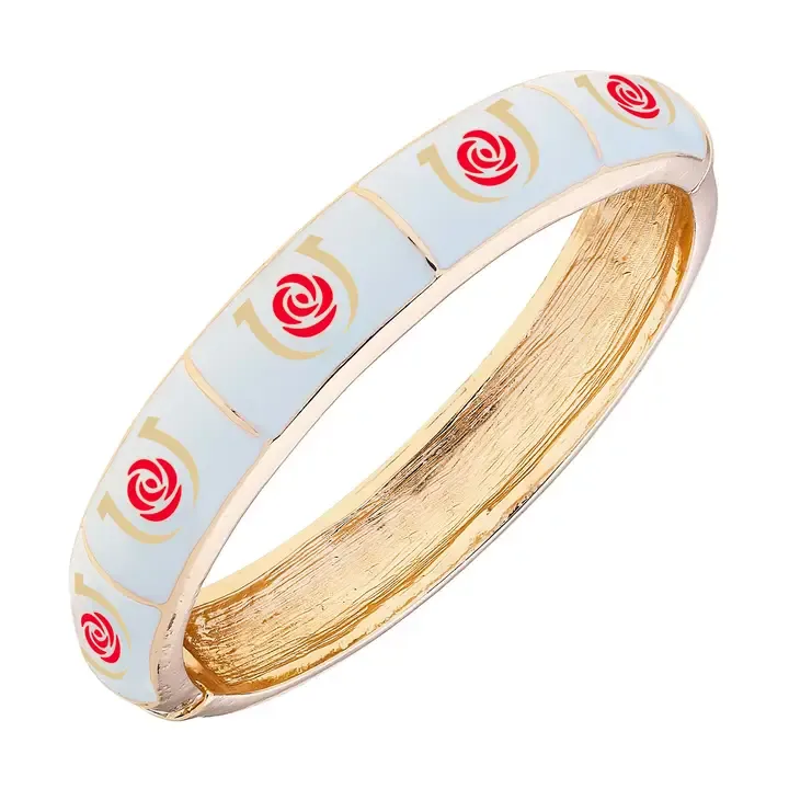 KD Logo Enamel Bangle WH