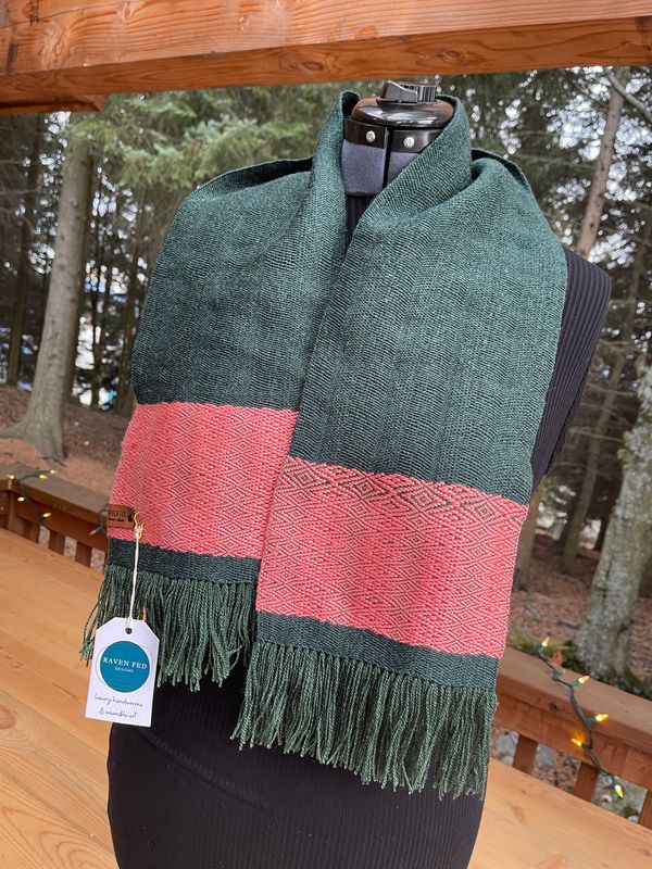 Salmon &amp; Spruce Scarf