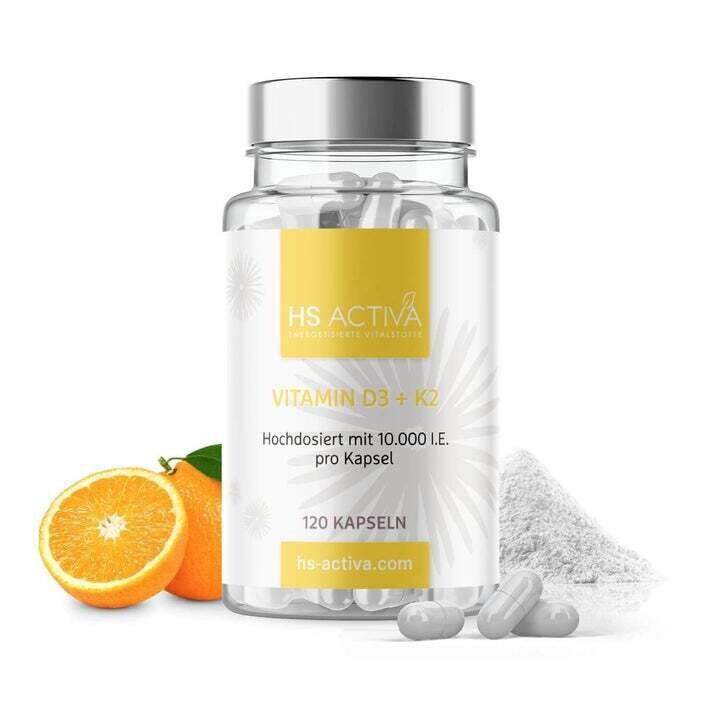Vitamin D3 + K2 - 120 Kapseln mit 10.000 I.E Vitamin D3 + K2 - 120 Kapseln mit 10.000 I.E