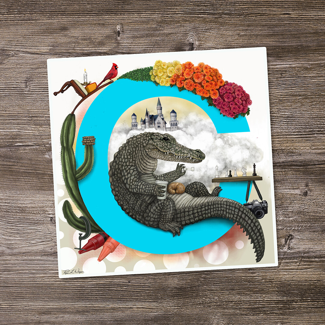 &quot;Clyde the Crocodile&quot; Animal Alphabet Print