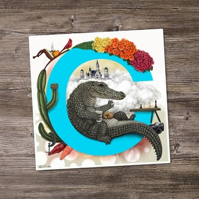 "Clyde the Crocodile" Animal Alphabet Print