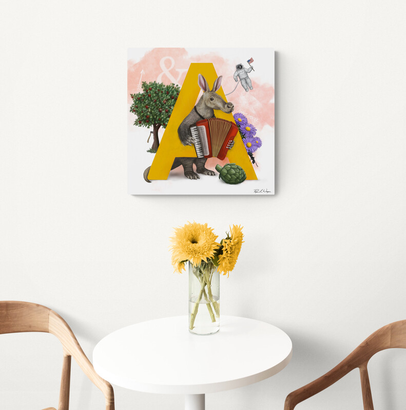 &quot;Aliucious the Aardvark&quot; Animal Alphabet Print