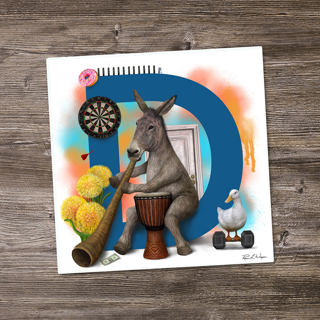 &quot;Donovan the Donkey&quot; Animal Alphabet Print