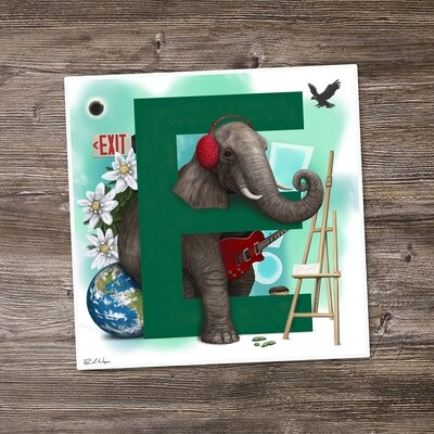 "Eleanor the Elephant" Animal Alphabet Print