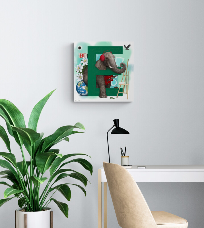 &quot;Eleanor the Elephant&quot; Animal Alphabet Print