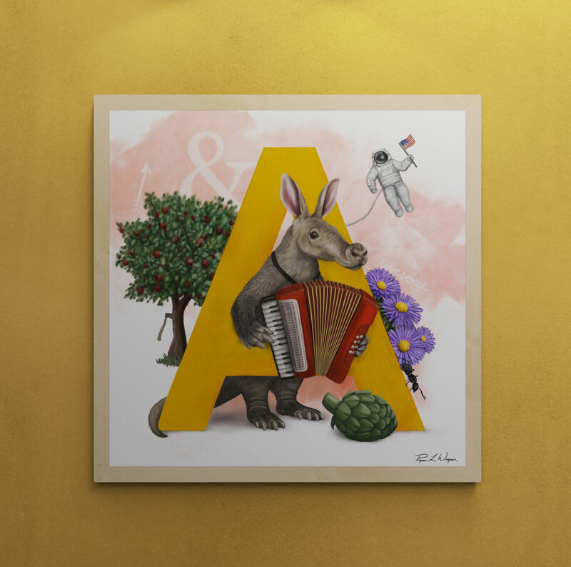 "Aliucious the Aardvark" Animal Alphabet Print "Aliucious the Aardvark" Animal Alphabet Print