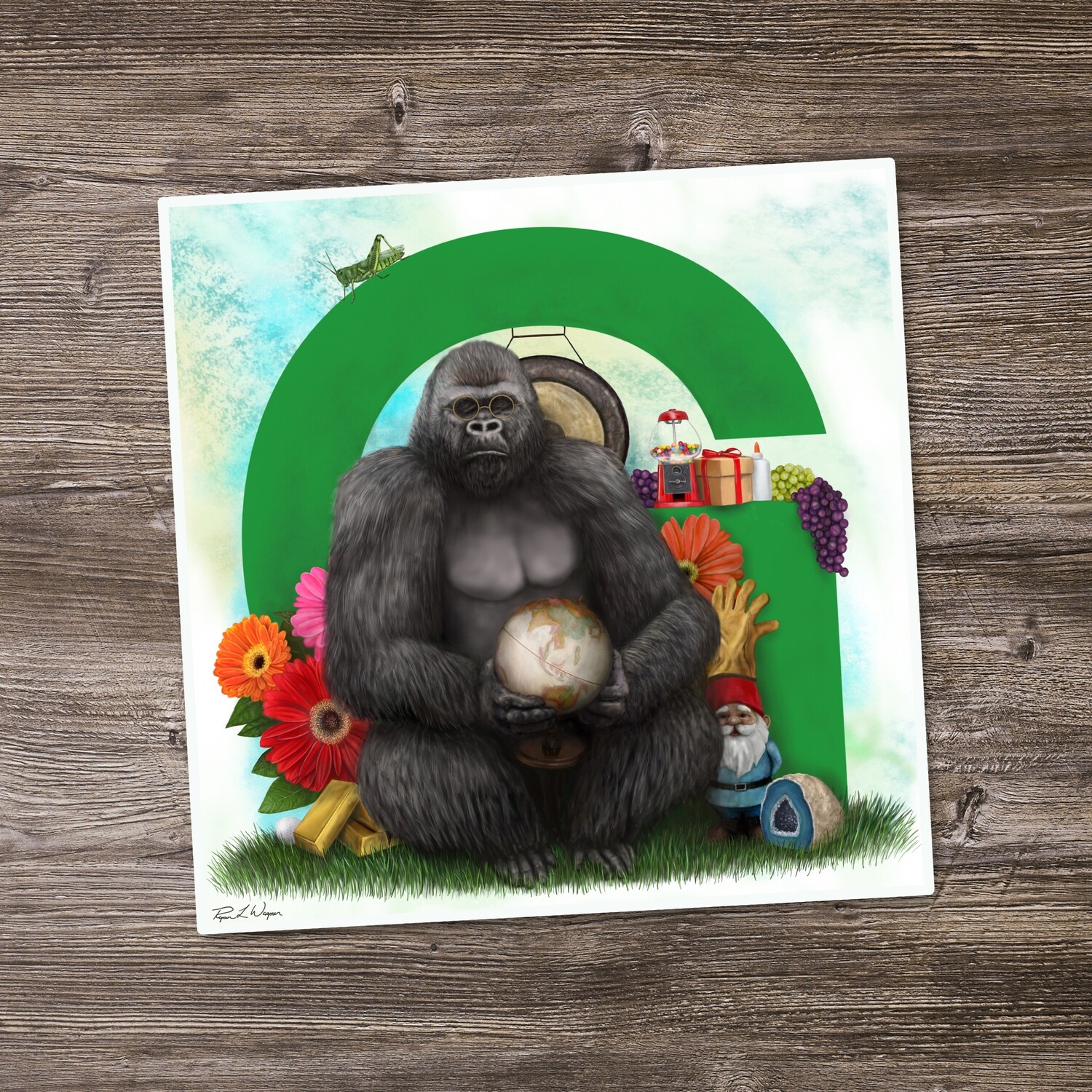 &quot;Gus the Gorilla&quot; Animal Alphabet Print