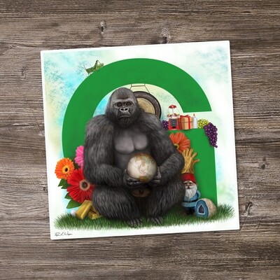 "Gus the Gorilla" Animal Alphabet Print