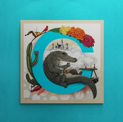 &quot;Clyde the Crocodile&quot; Animal Alphabet Print