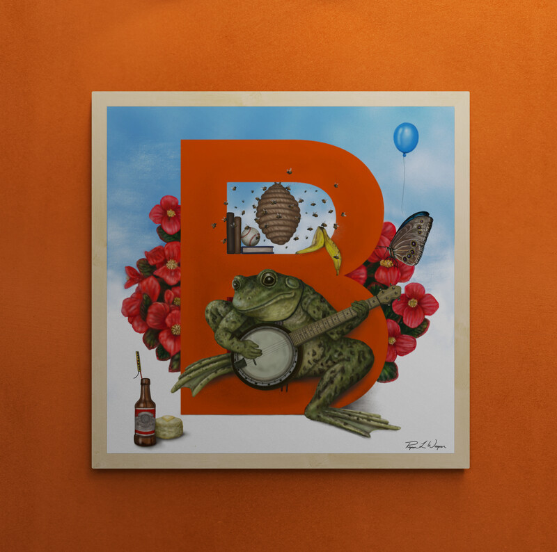 "Bernie the Bullfrog" Animal Alphabet Print "Bernie the Bullfrog" Animal Alphabet Print