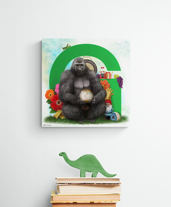 &quot;Gus the Gorilla&quot; Animal Alphabet Print