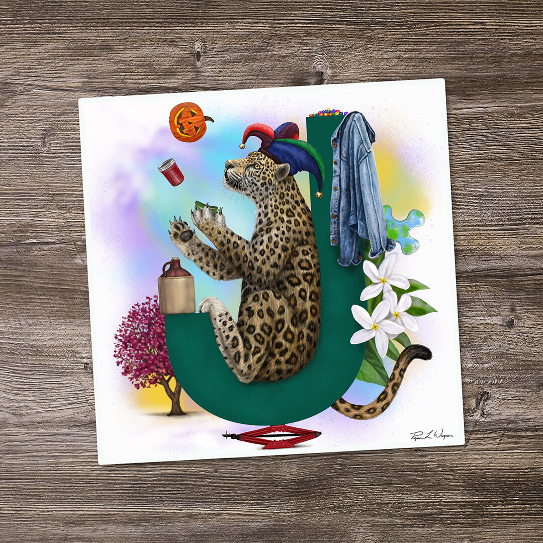 &quot;Jackie the Jaguar&quot; Animal Alphabet Print
