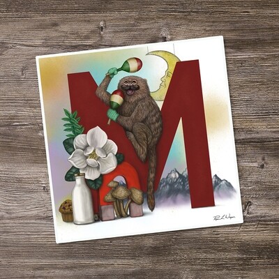 "Maurice the Marmoset" Animal Alphabet Print