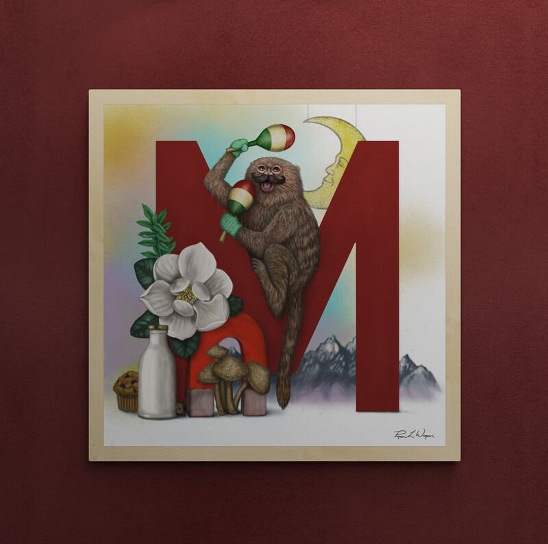 "Maurice the Marmoset" Animal Alphabet Print "Maurice the Marmoset" Animal Alphabet Print