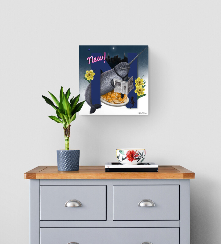 &quot;Ned the Narwhal&quot; Animal Alphabet Print