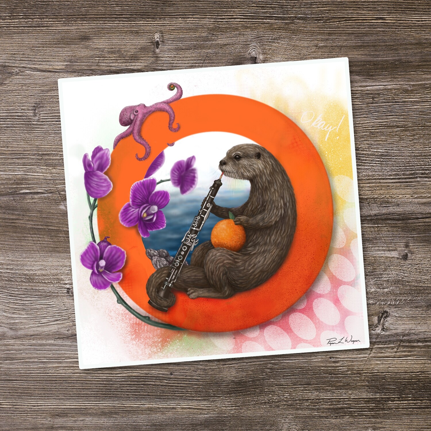 &quot;Ophelia the Otter&quot; Animal Alphabet Print