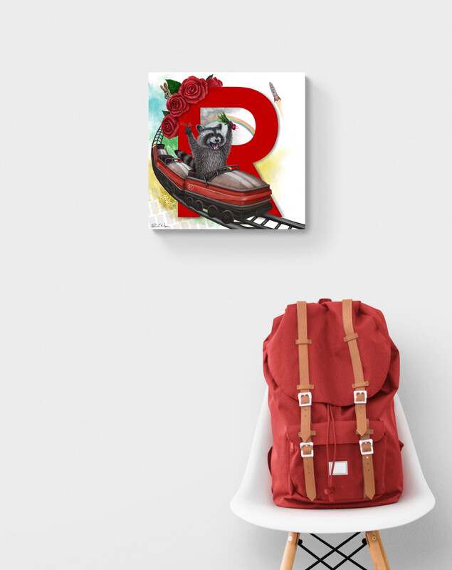 &quot;Roscoe the Raccoon&quot; Animal Alphabet Print