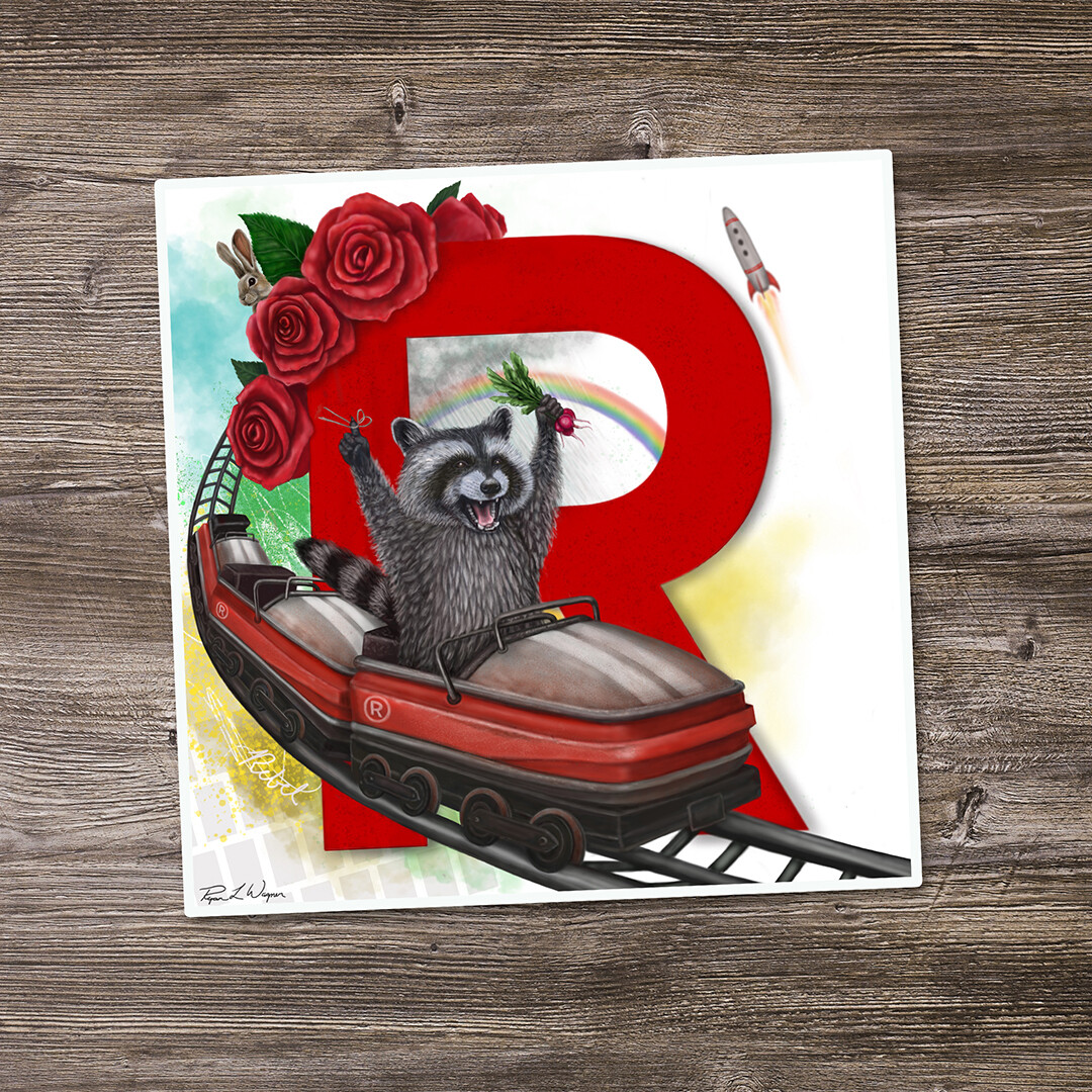 &quot;Roscoe the Raccoon&quot; Animal Alphabet Print