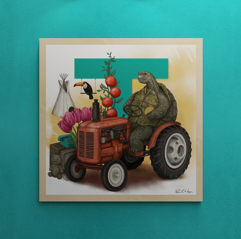 "Toby the Tortoise" Animal Alphabet Print "Toby the Tortoise" Animal Alphabet Print
