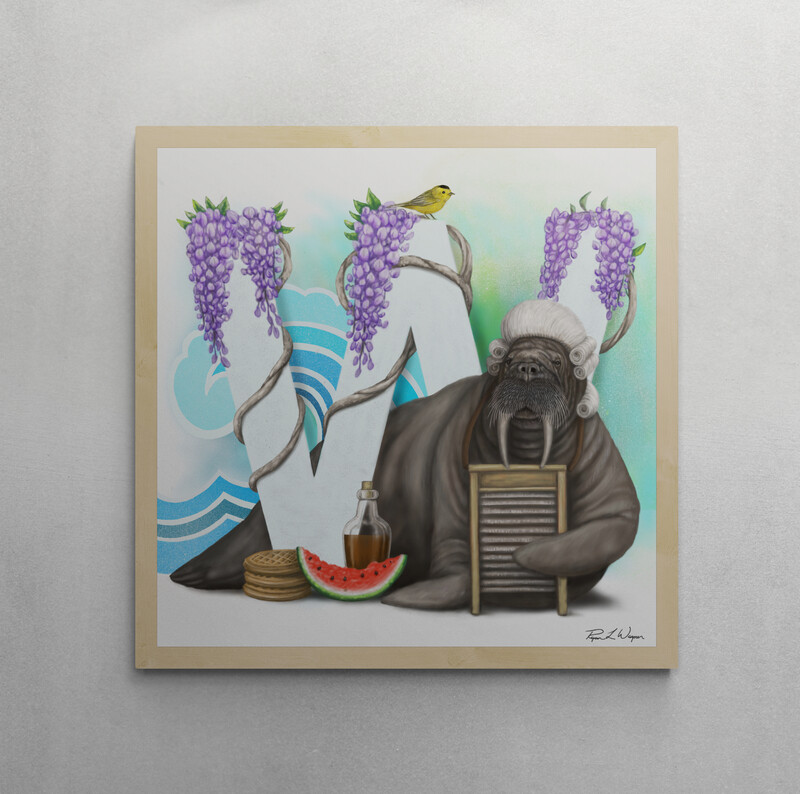 "Wayne the Walrus" Animal Alphabet Print "Wayne the Walrus" Animal Alphabet Print
