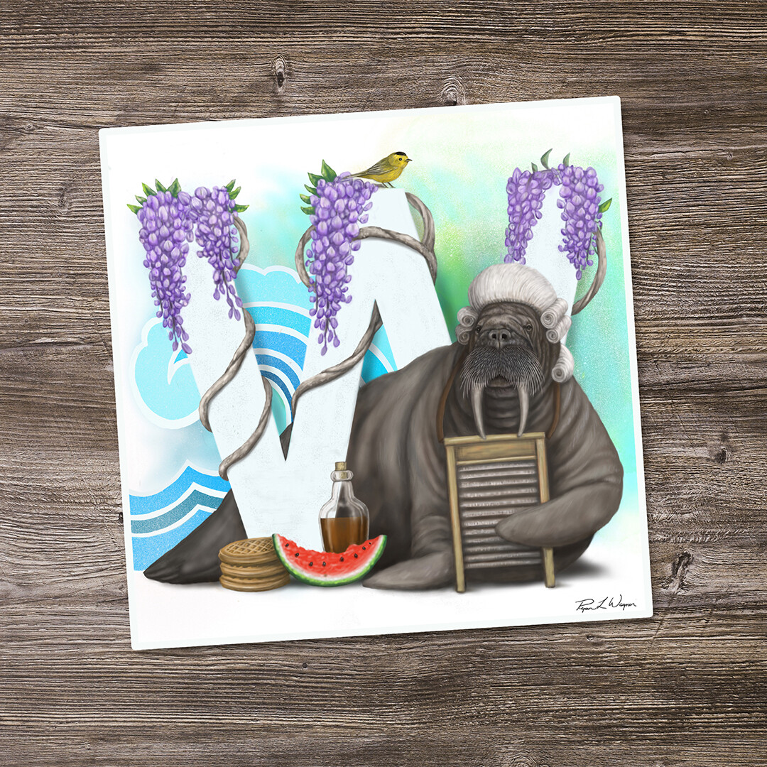 &quot;Wayne the Walrus&quot; Animal Alphabet Print