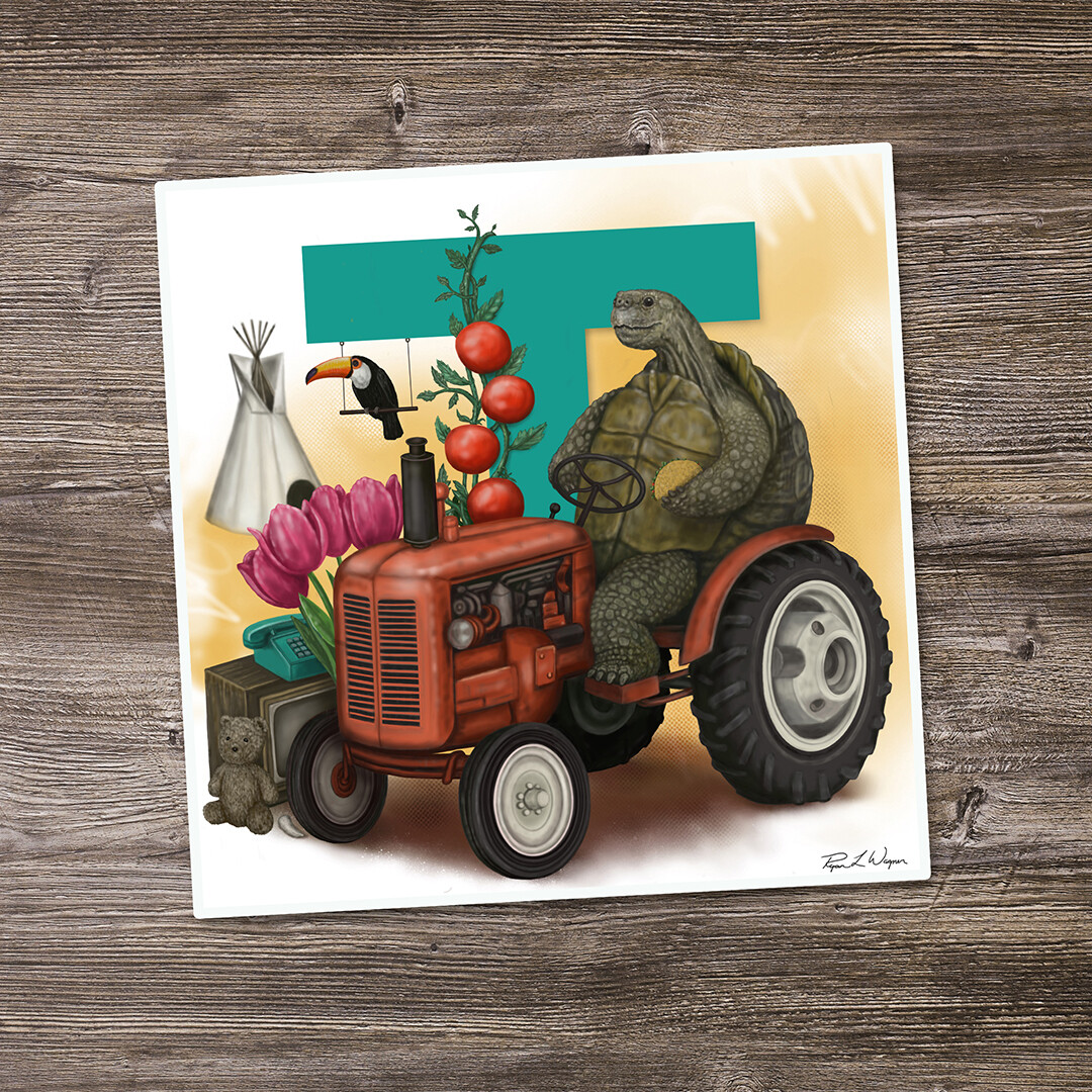 &quot;Toby the Tortoise&quot; Animal Alphabet Print