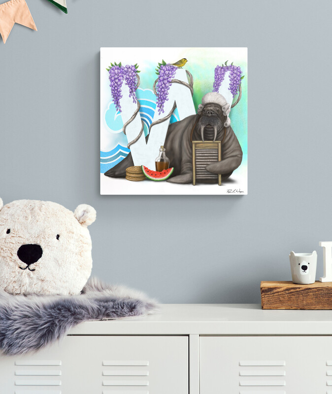 &quot;Wayne the Walrus&quot; Animal Alphabet Print