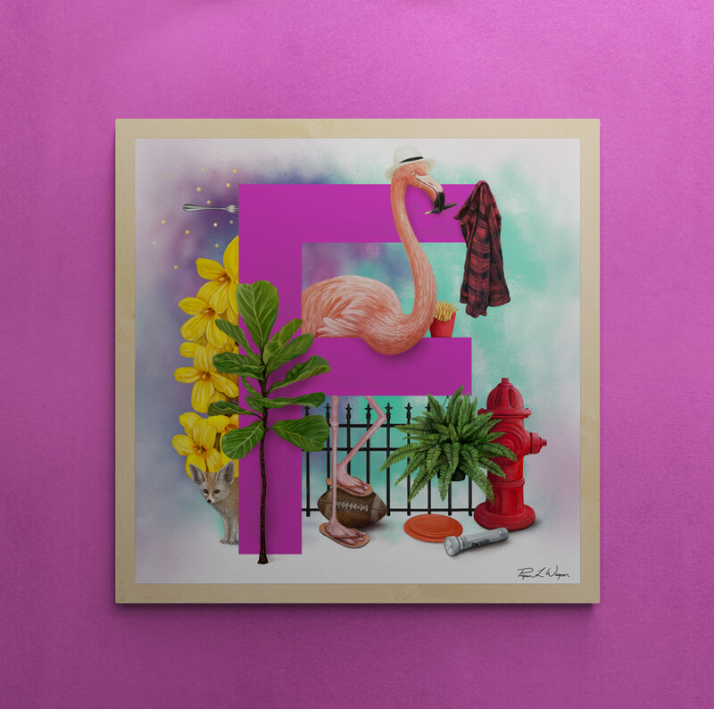 "Fran the Flamingo" Animal Alphabet Print "Fran the Flamingo" Animal Alphabet Print