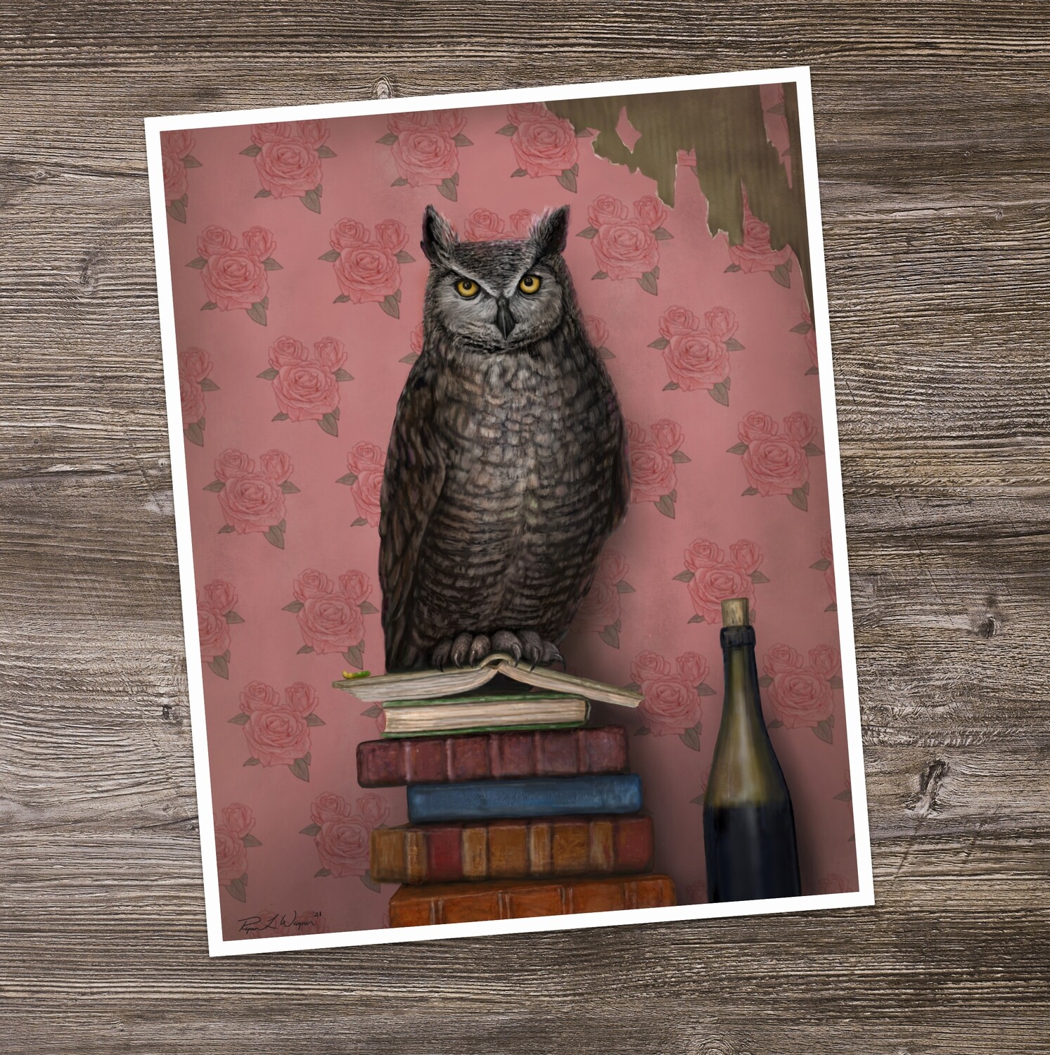 &quot;Book Owl | Night Worm&quot;  Print