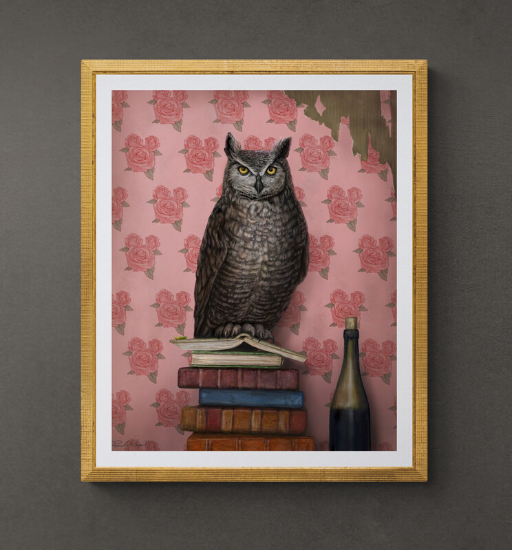 &quot;Book Owl | Night Worm&quot;  Print