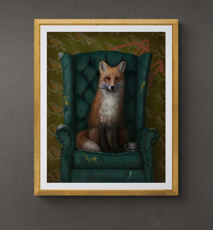 "Early Fox Catches a Buzz" Print "Early Fox Catches a Buzz" Print