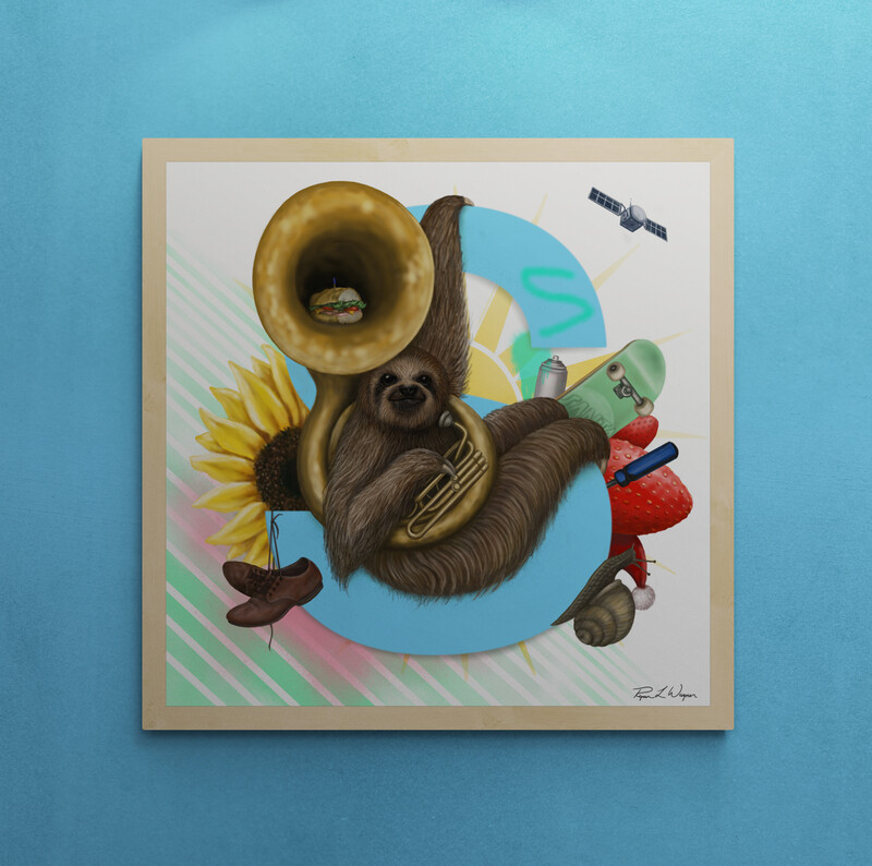 "Susan the Sloth" Animal Alphabet Print "Susan the Sloth" Animal Alphabet Print