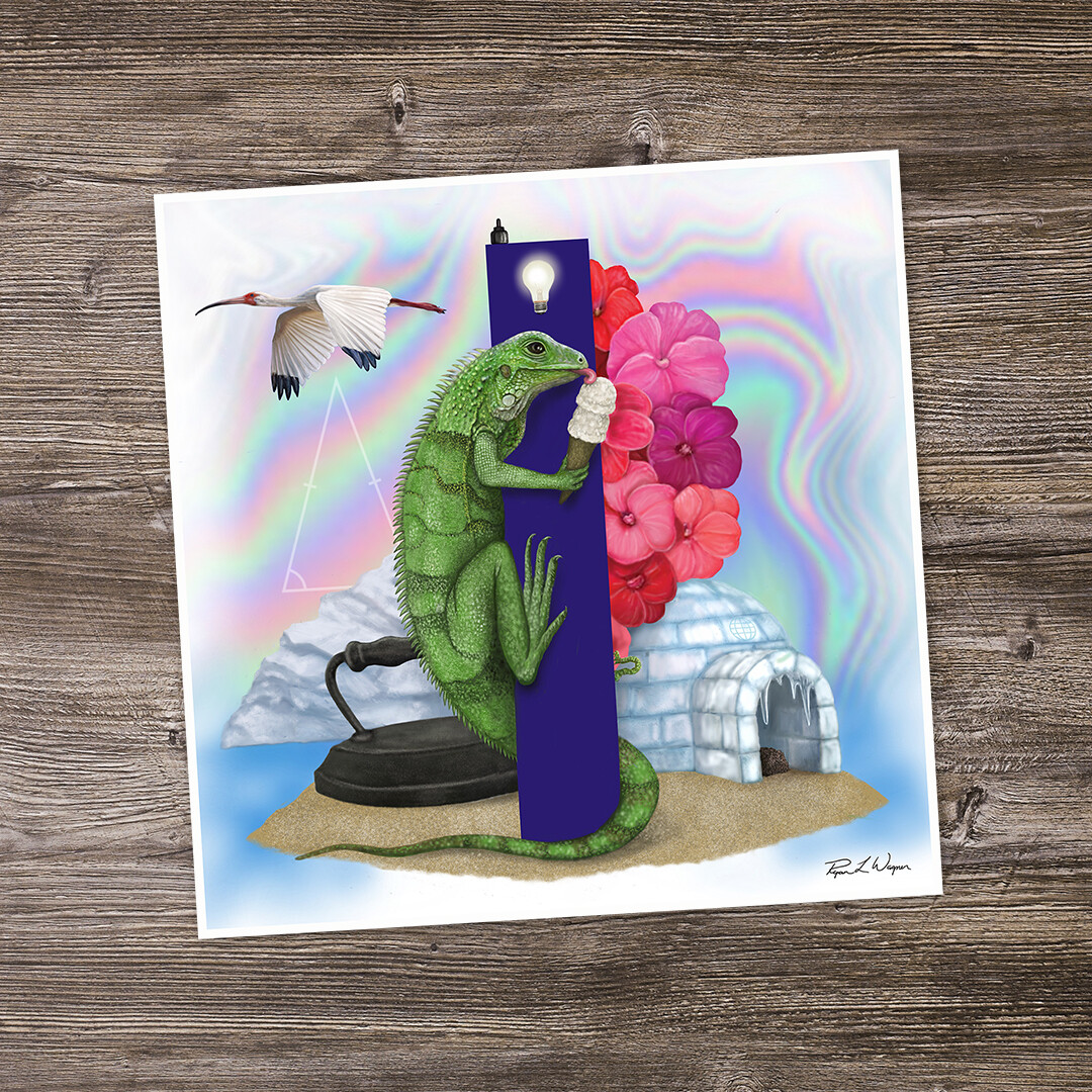 &quot;Izzy the Iguana&quot; Animal Alphabet Print