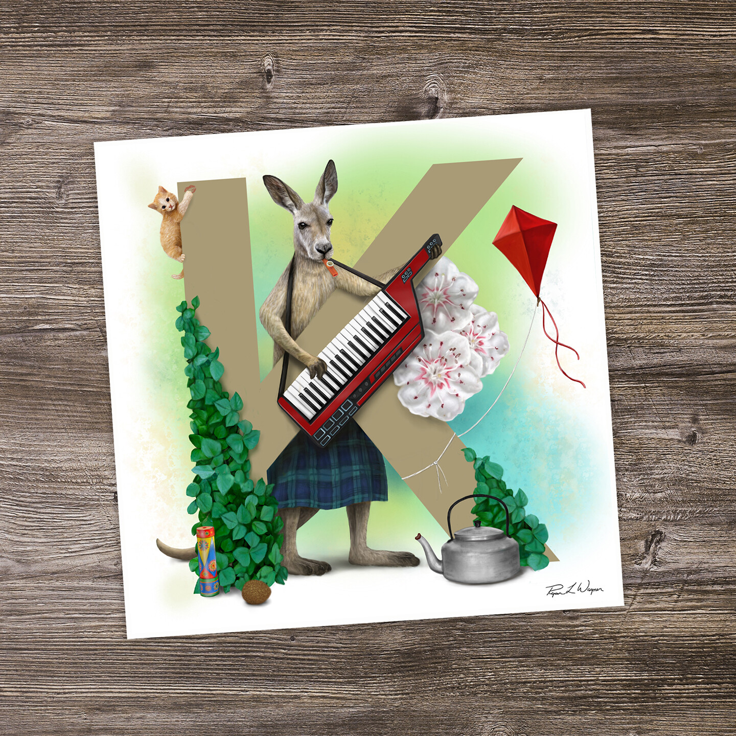 &quot;Karl the Kangaroo&quot; Animal Alphabet Print