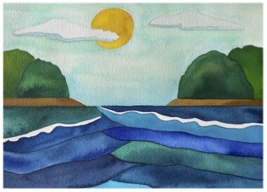 Two Islands Watercolor Print
