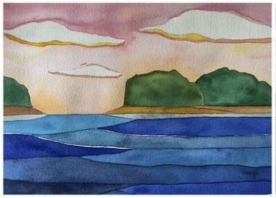 Maine Cove Watercolor Print