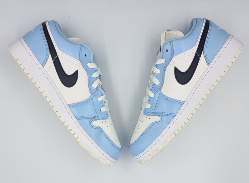 nike jordan 1 low ice blue black (gs)
