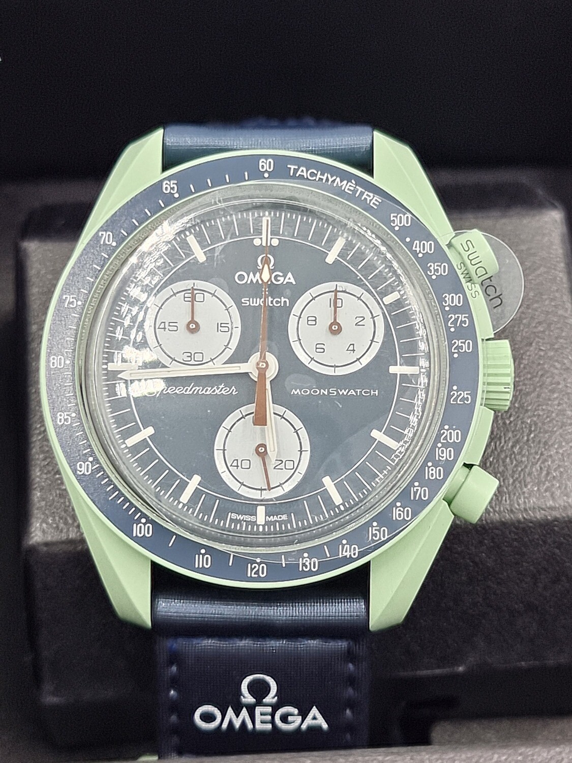 swatch x omega bioceramic moonswatch 
mission on earth