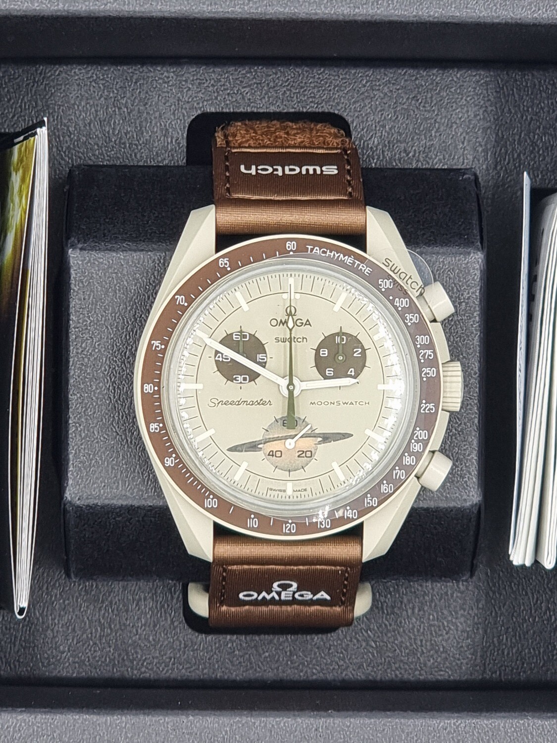 swatch x omega bioceramic moonswatch 
mission to saturn