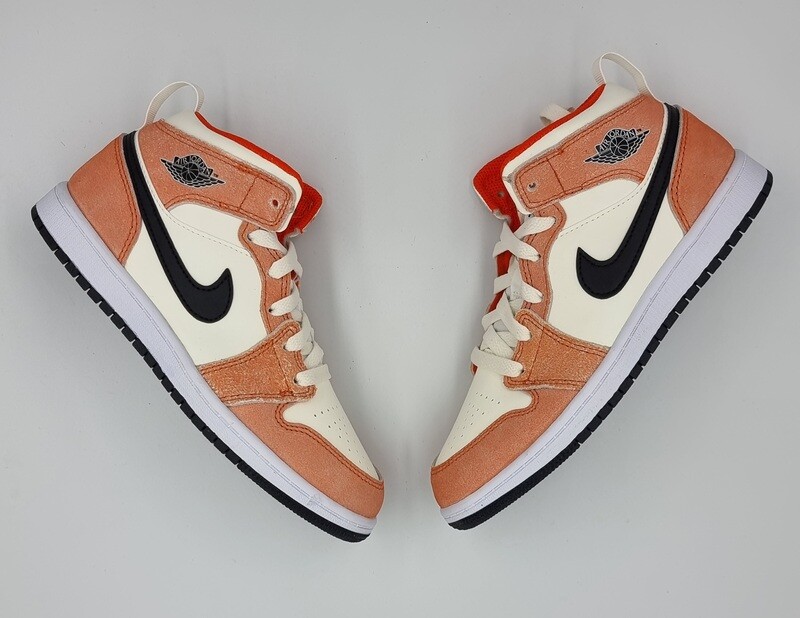 nike jordan 1 mid orange suede (ps)